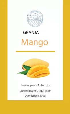 Etiqueta de productos de mango