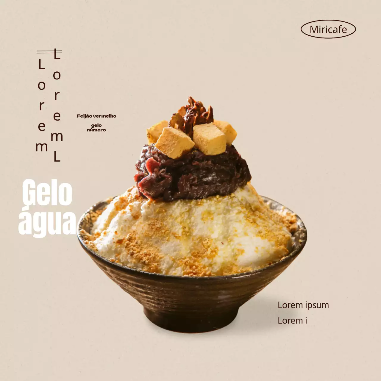 Apresentação de um menu de verão bege e limpo para o café