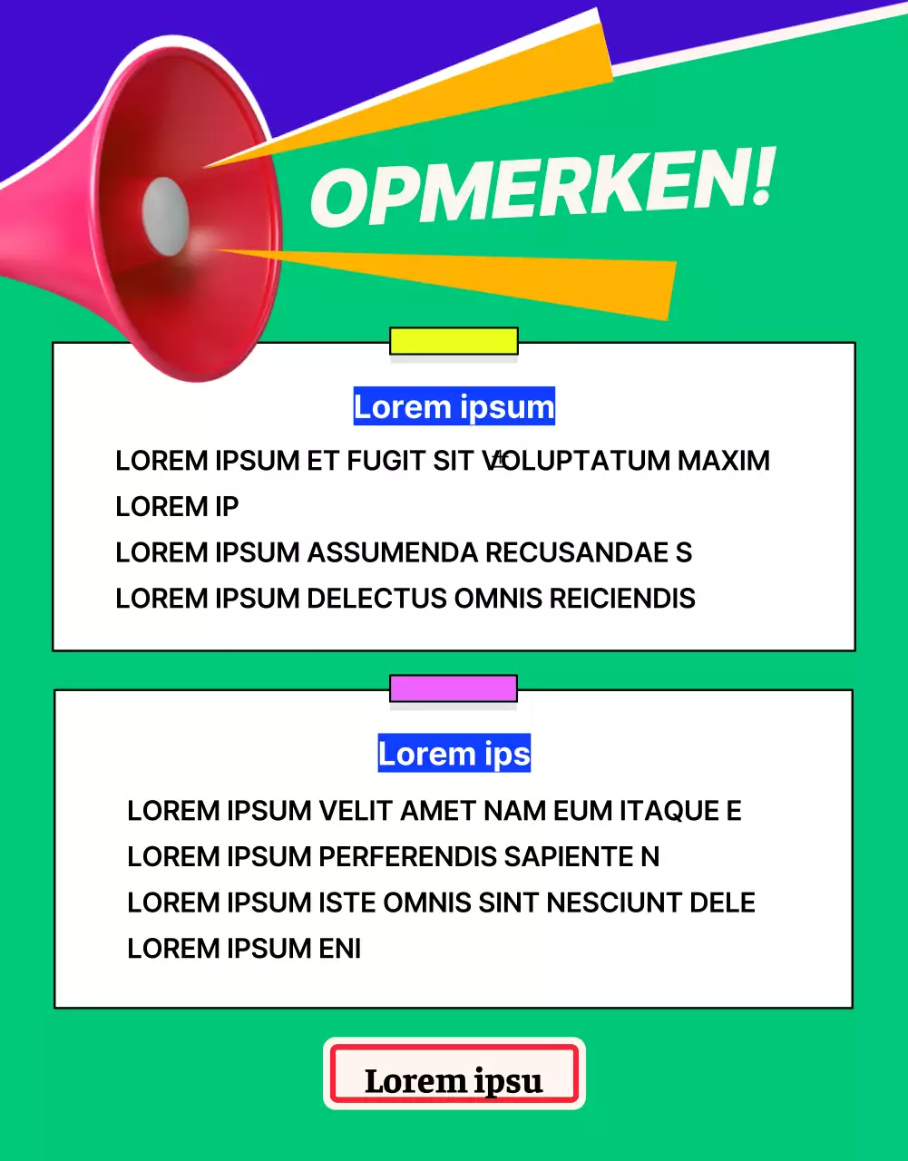 Blauwe sticker detailpagina