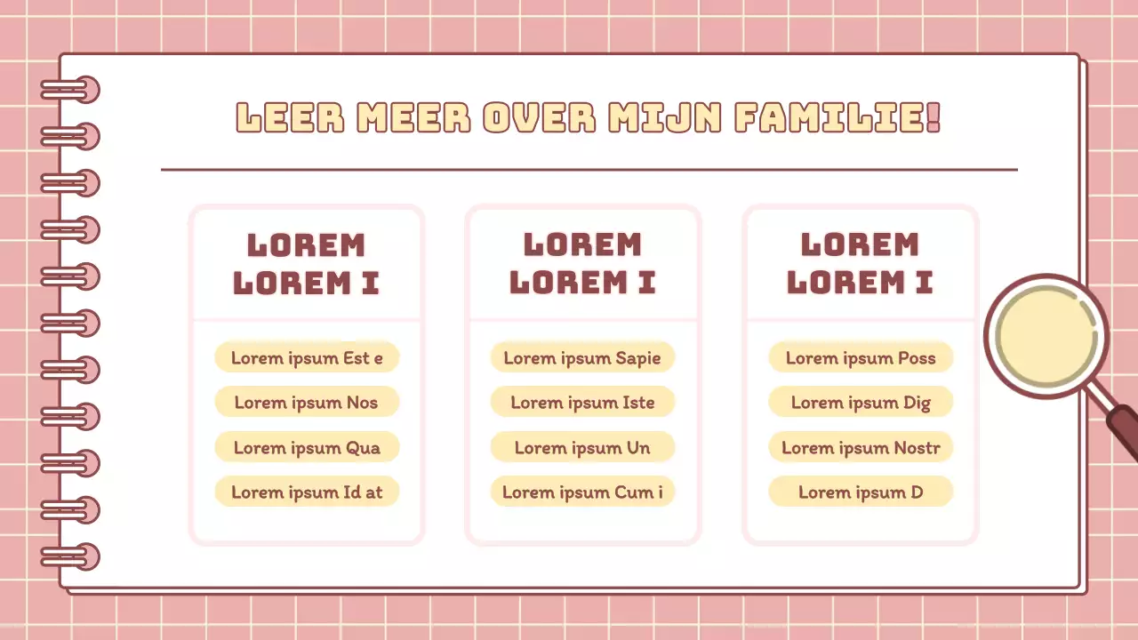 Minimalistische huiswerkpresentatie voor basisschoolvakantie in roze en geel