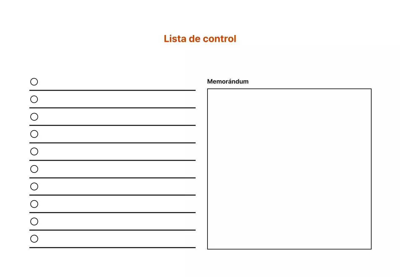 Línea blanca simple lista de control