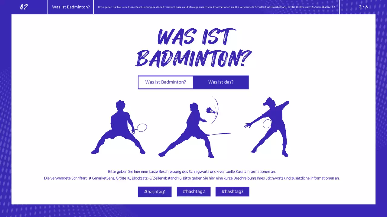 Blau-Weiß Badminton Körperliche Leistungsbewertung Geführte Lektion