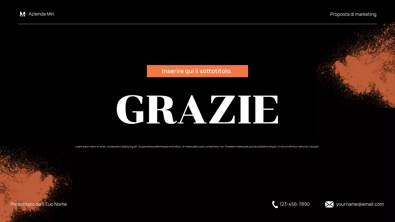 proposta di marketing moderno nero