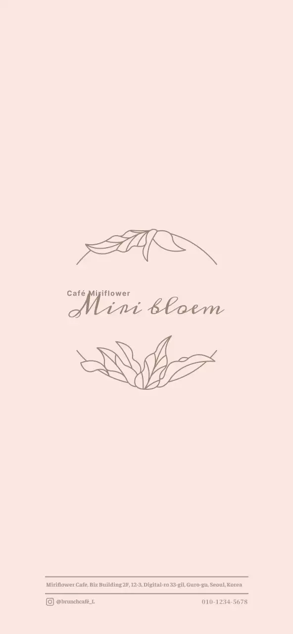 Menuprijzen voor een conceptcafé met sentimentele illustraties in lichtroze en bruin.