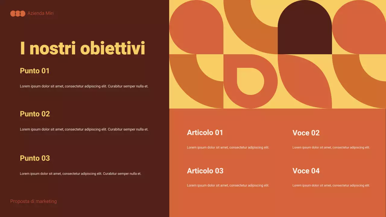 documento di marketing arancione