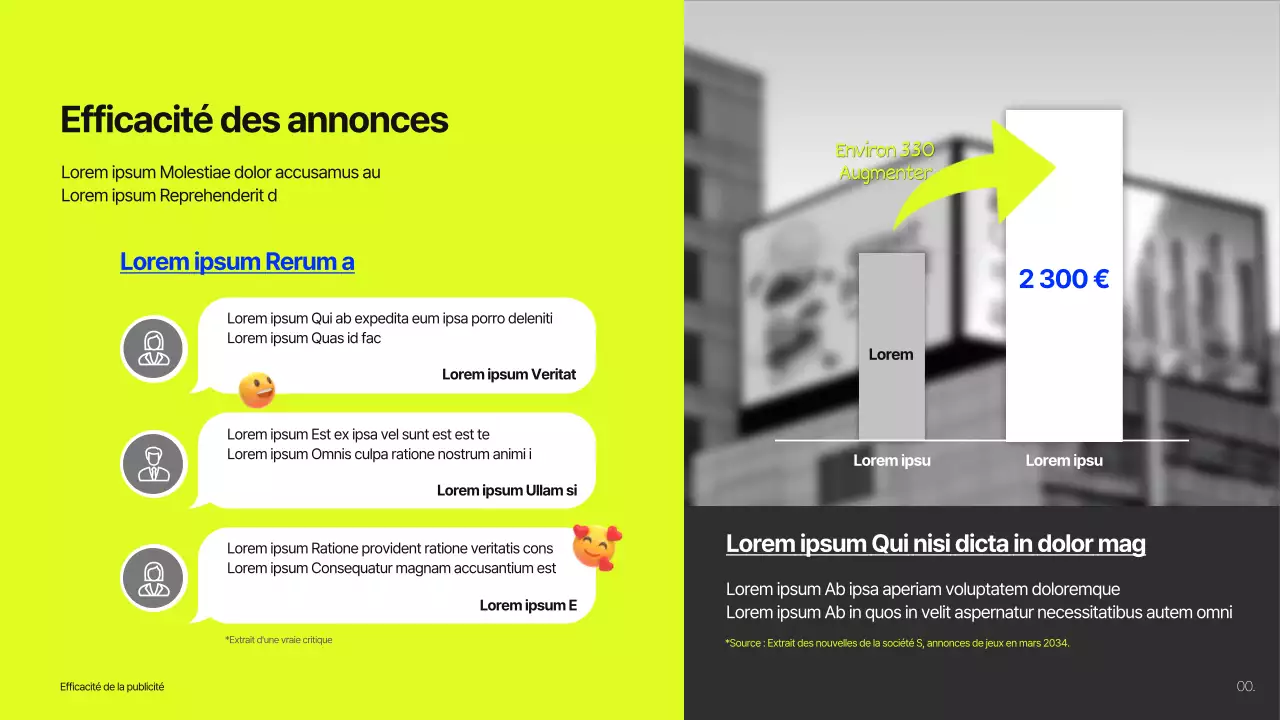 Proposition de panneau d'affichage pour les bâtiments bleu et citron vert