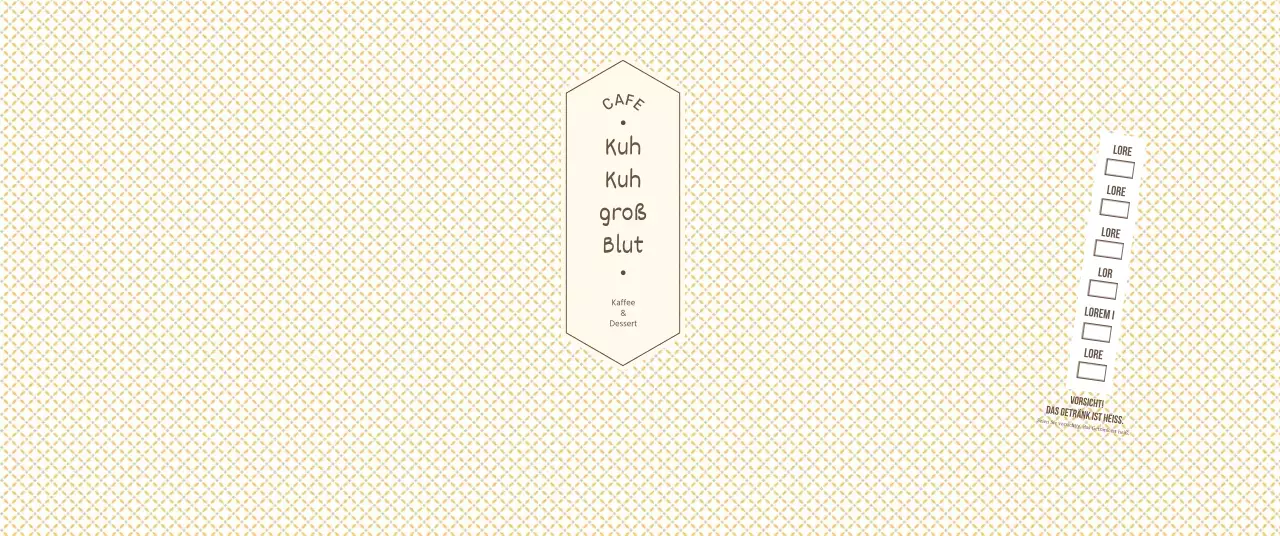 Einfaches Muster in Hellgelb und Braun für ein Konzeptcafé