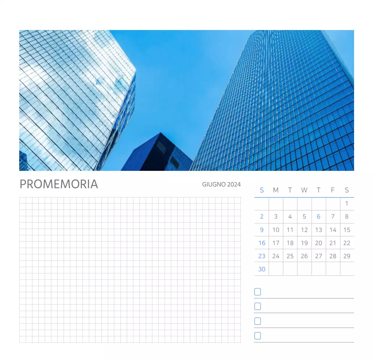 Calendario aziendale bianco e pulito