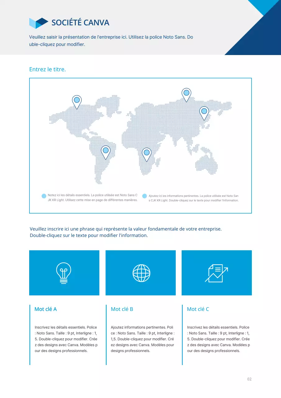 Feuille de couverture ou formulaire de rapport avec des formes de bluetone