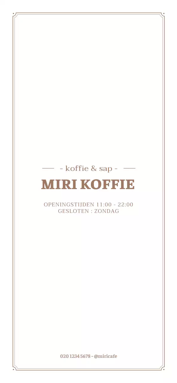 Een gids voor het bruine en witte menubord in caféstijl met stijlvol frame