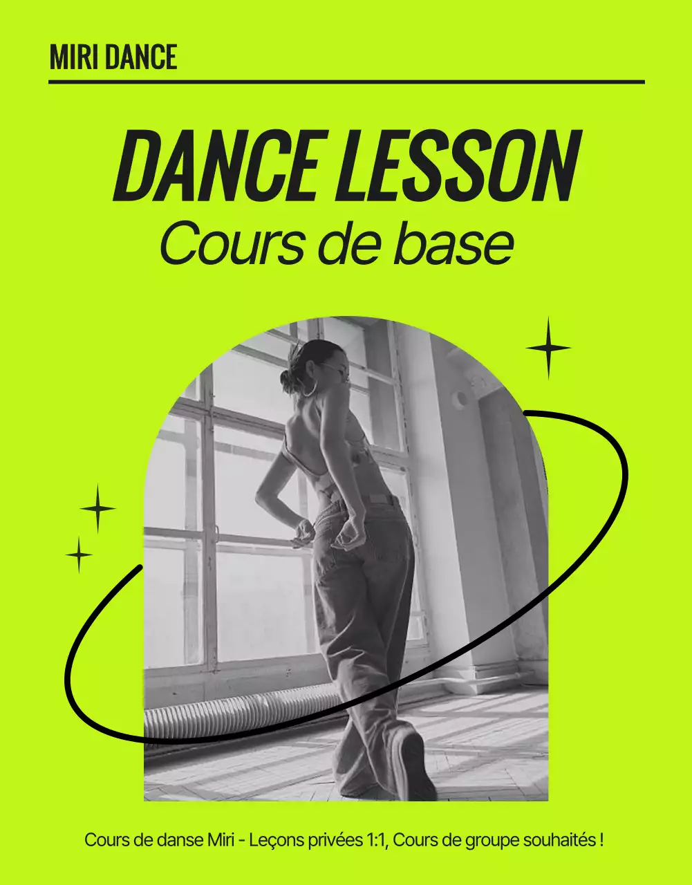 Cours de danse branchés en néon et noir