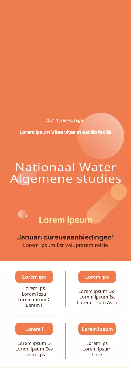 Helder oranje en wit voor het aankondigen en promoten van trainingsopeningen