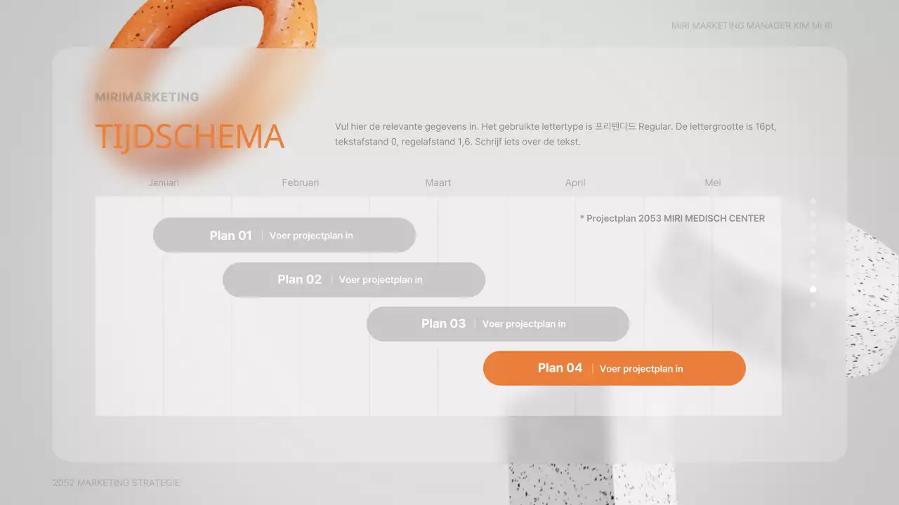 3D stereoscopisch glasmorfisme medisch centrum marketing in grijs en oranje