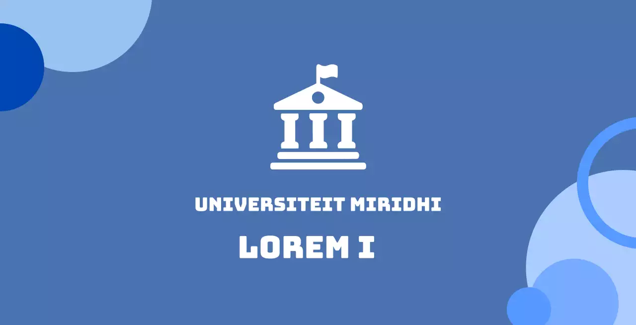 Een blauwe achtergrond van balsa met een logo van de school.