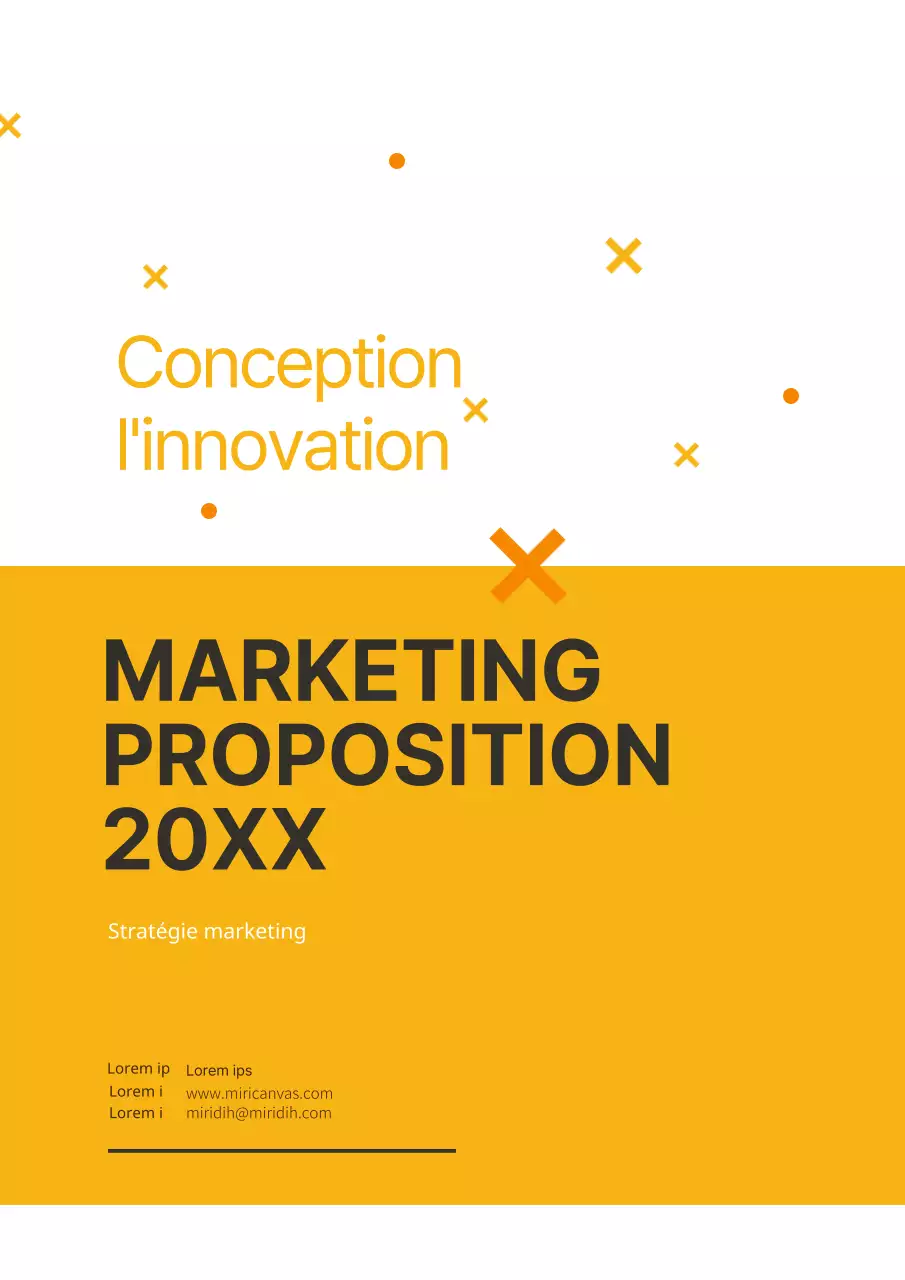 Proposition de marketing d'entreprise simple et fraîche en jaune et marron