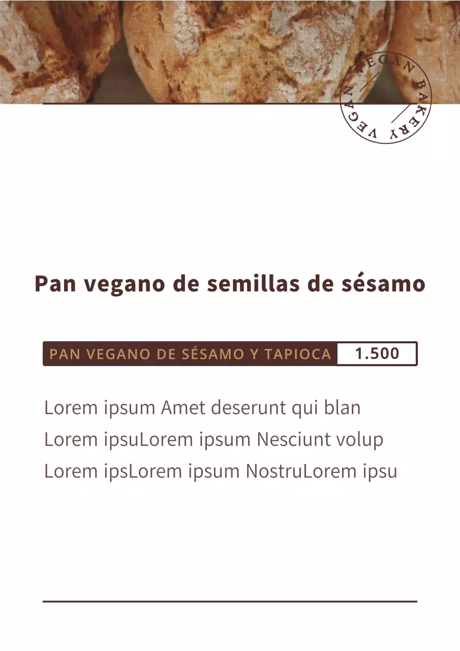 Marrón, estilo de texto sencillo Pan Información