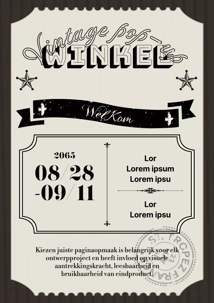 Kaarten voor vintage-geïnspireerde pop-up store