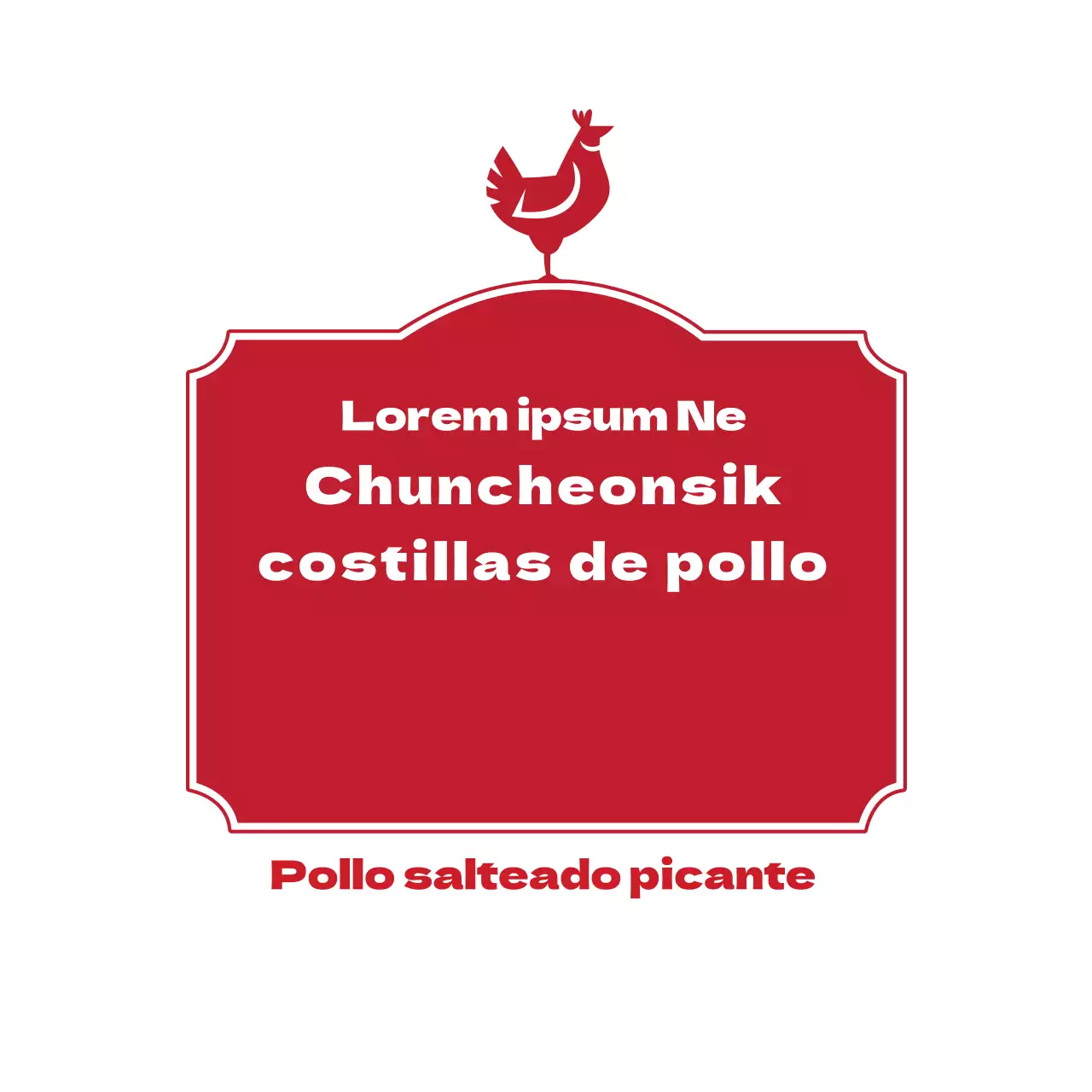 Etiqueta de costillas de pollo al estilo Chuncheon