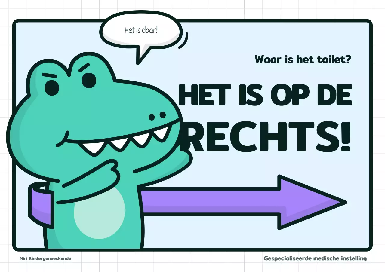 Facilitaire informatie met een schattig groen karakterconcept
