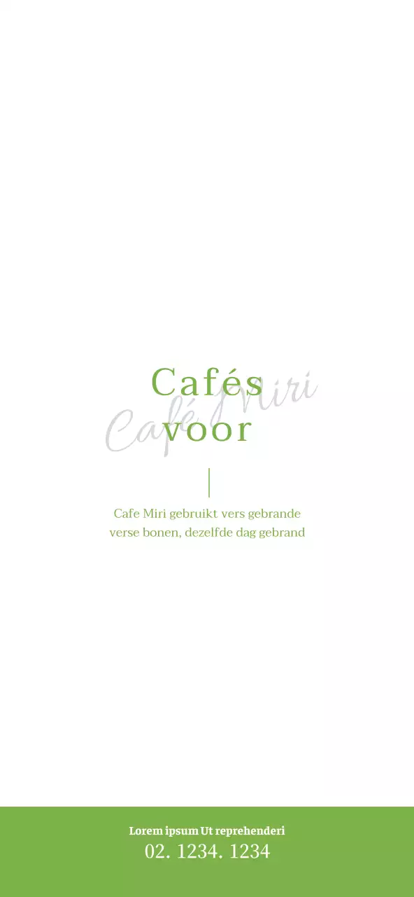 Eenvoudige, strakke prijzen voor cafémenu's in limoengroen en wit