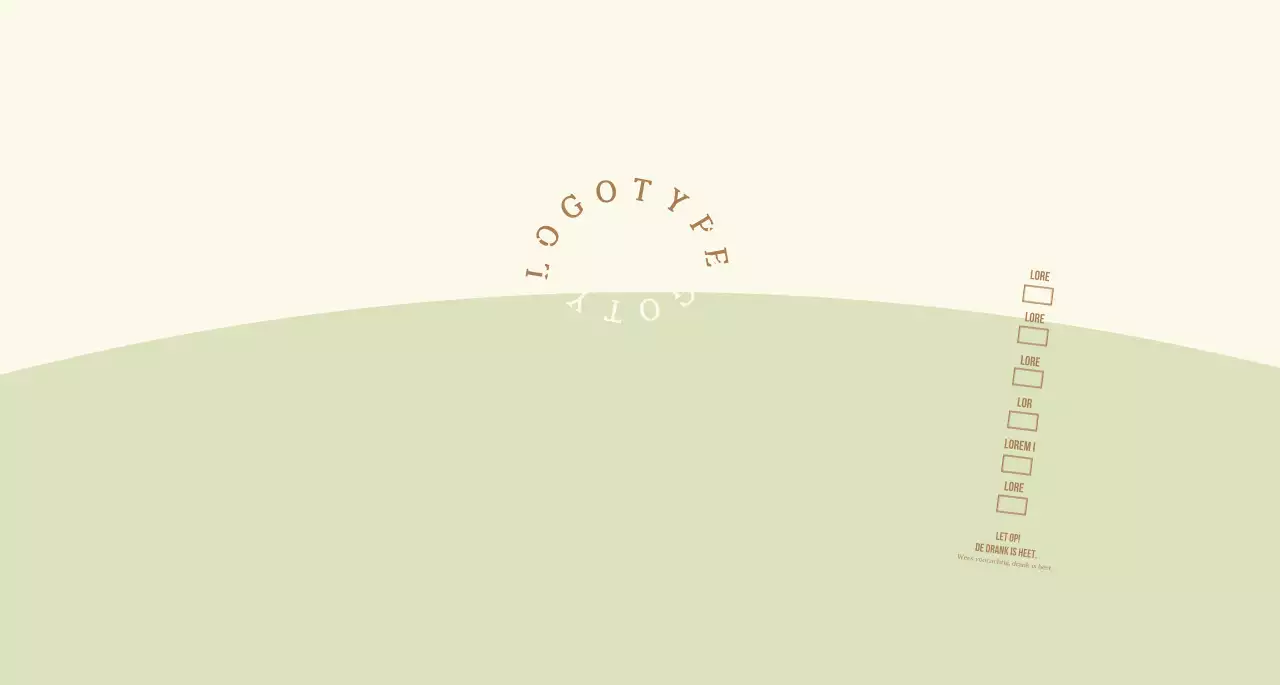 Eenvoudig conceptlogotype in lichtgroen en lichtgeel voor een café