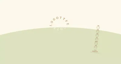 Eenvoudig conceptlogotype in lichtgroen en lichtgeel voor een café