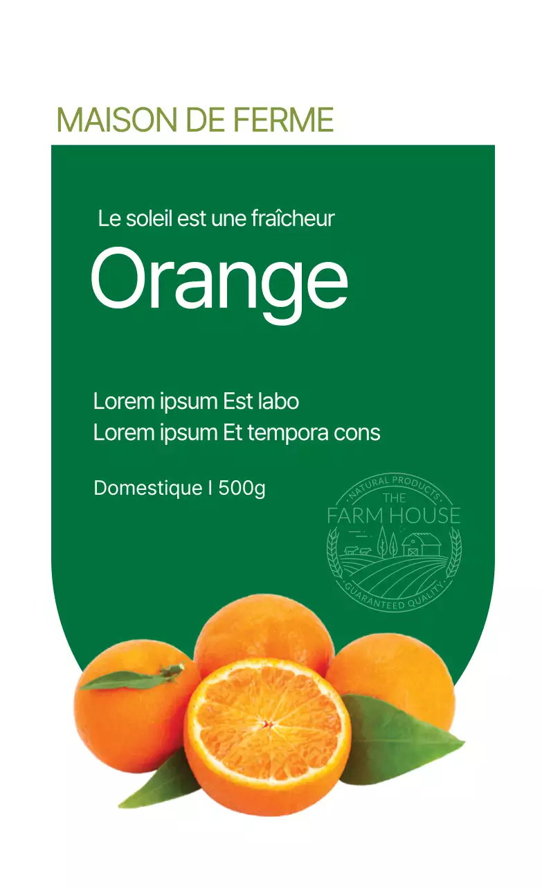 Étiquette orange pour les produits