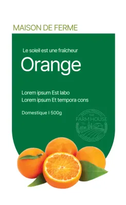 Étiquette orange pour les produits