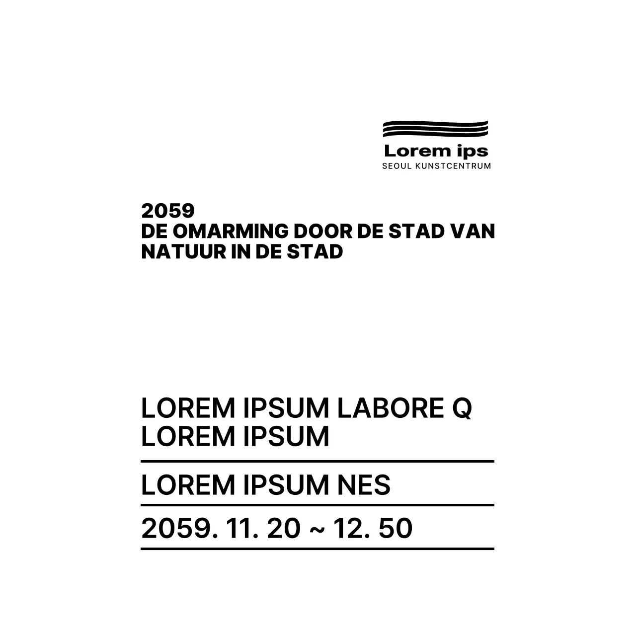 Zwart en eenvoudige tekst lay-out stijl Fototentoonstelling informatiegids