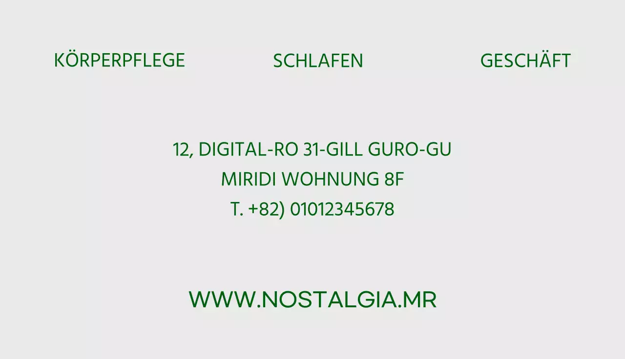 Ein stilvolles Visitenkartendesign mit grauen und grünen Akzenten