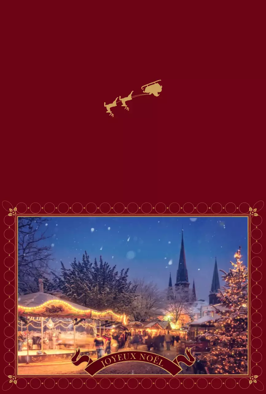 Mise en page de photos de Noël avec des cadres ornés en rouge