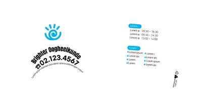 Strakke stijl in zwart en blauw voor het introduceren en promoten van je praktijk