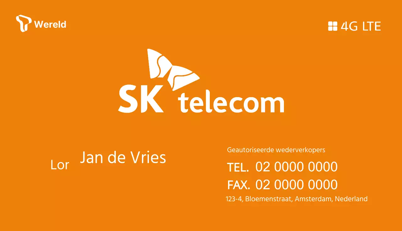 Eenvoudig visitekaartje in rood en oranje