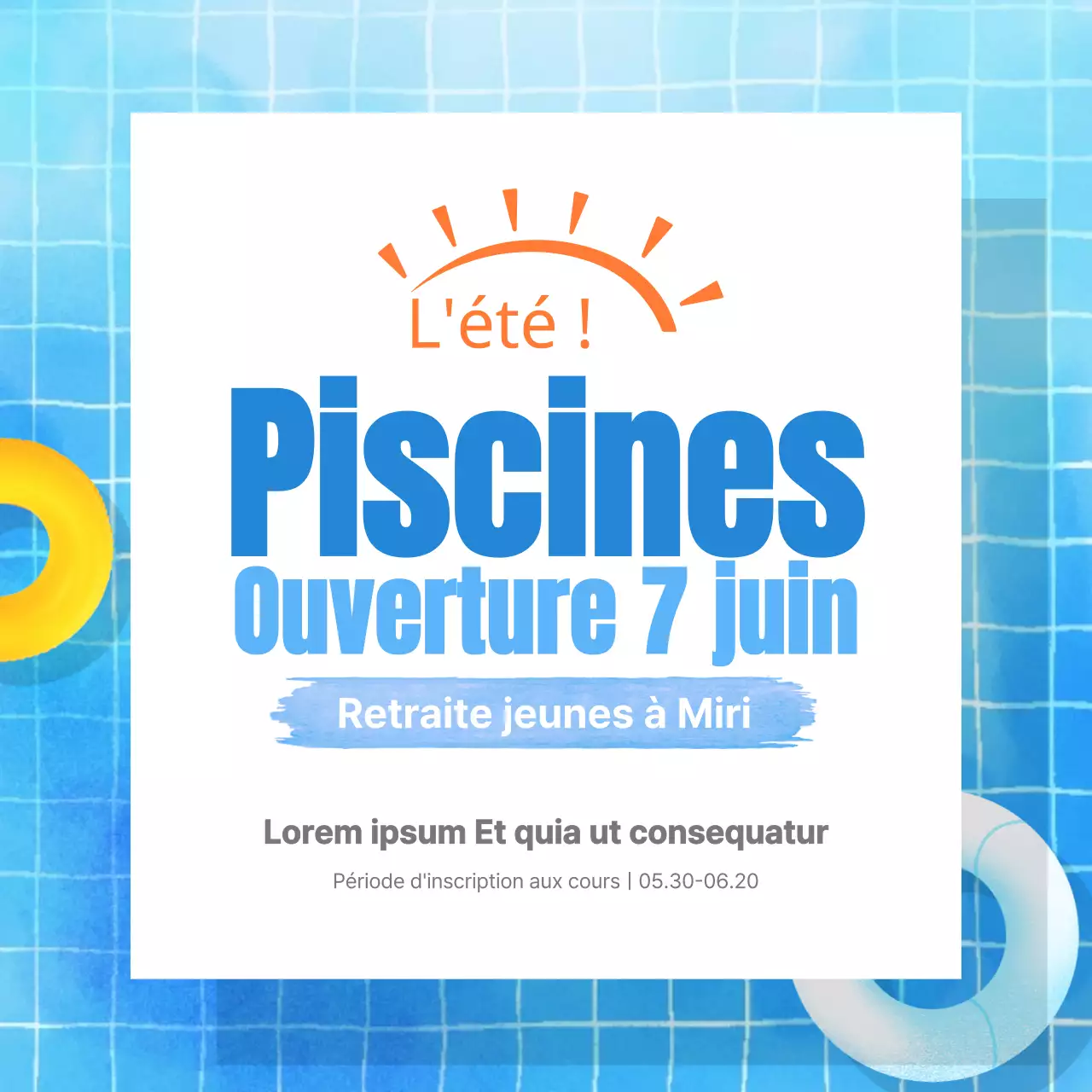 Ouverture d'une piscine