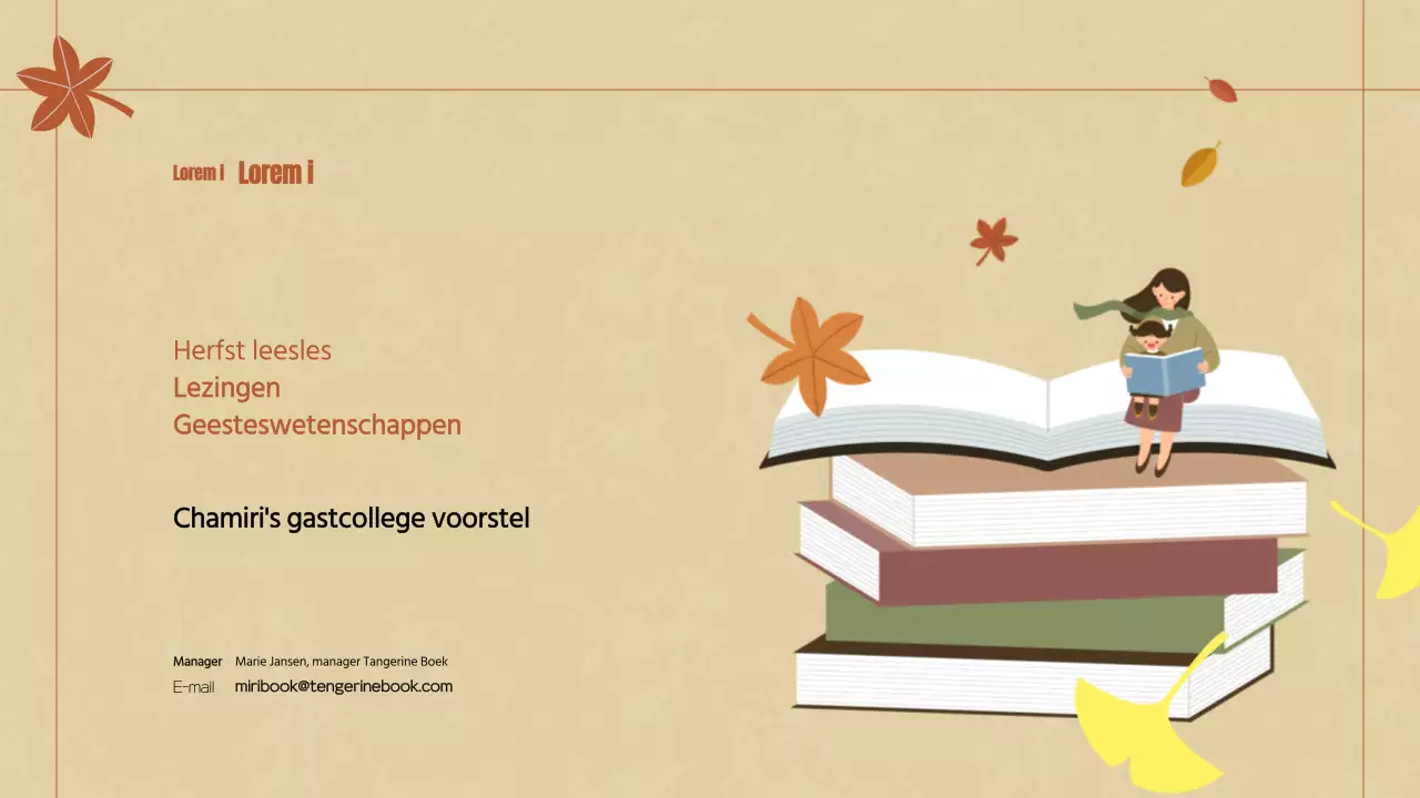 Herfst lesthema in bruin en beige