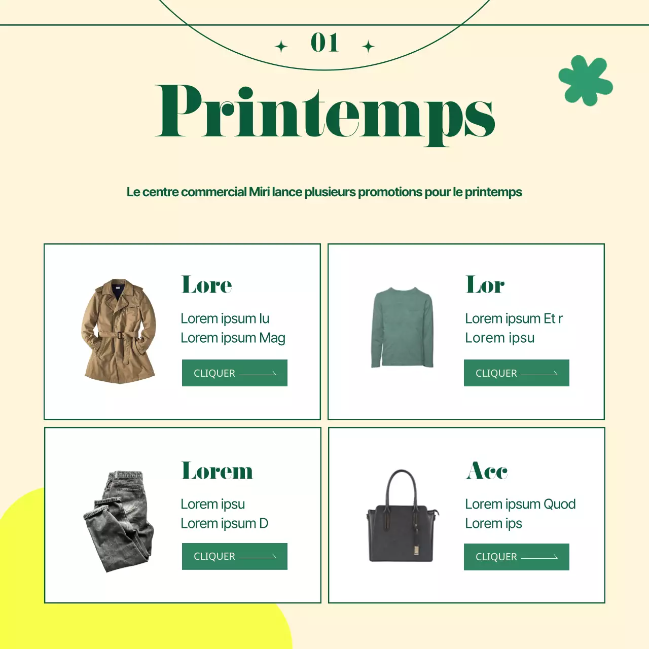 Un centre commercial vert et frais pour le printemps