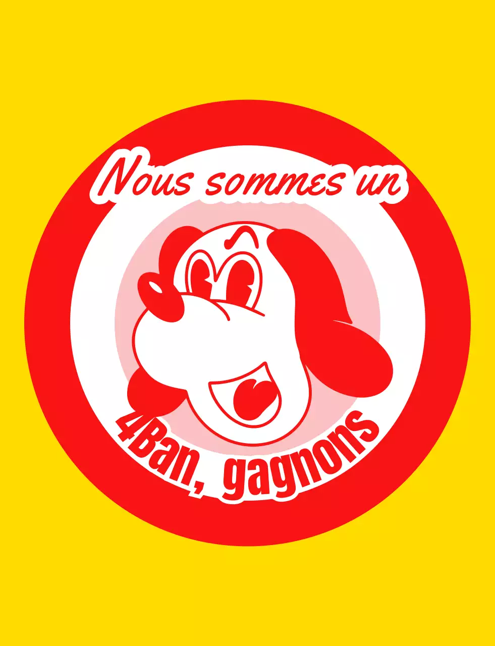T-shirt de groupe scolaire avec illustration d'un chiot en jaune