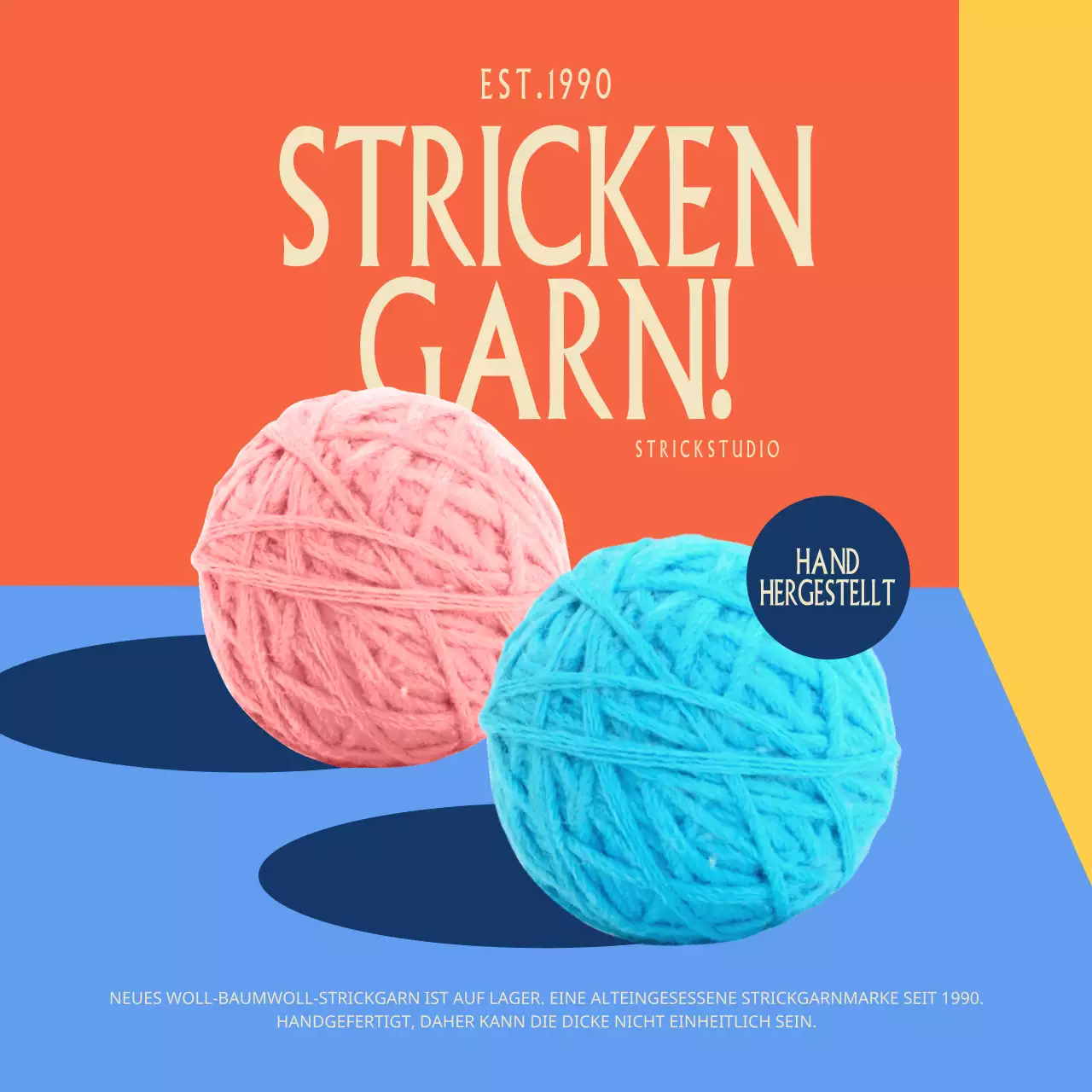 Bunte handgefertigte Strickgarne auf Lager