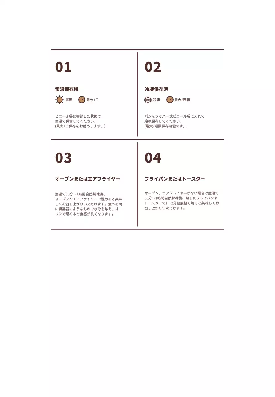 茶色のシンプルなテキストレイアウトスタイルのパン情報案内です。