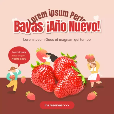 Celebración de apertura frutal con acentos de fresa roja