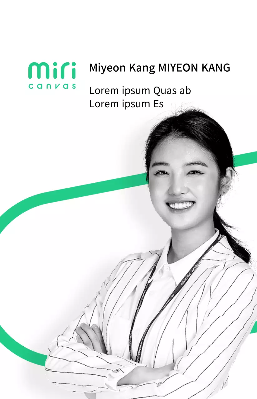 Sencillo perfil de tarjeta de empleado de estilo básico con detalles en blanco y verde