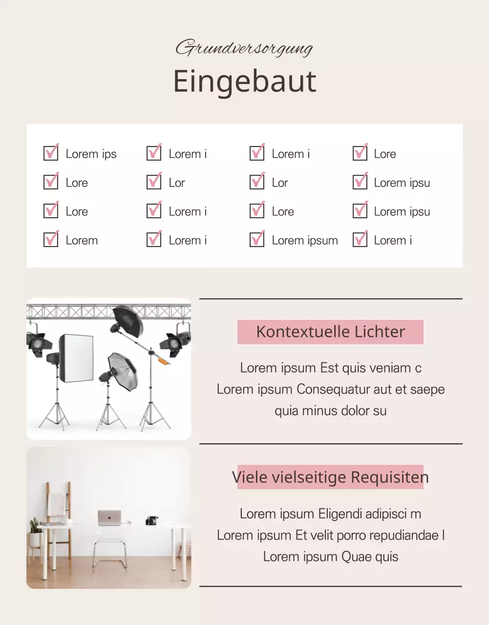 Ein beruhigendes Selbststudio in Rosa und Elfenbein