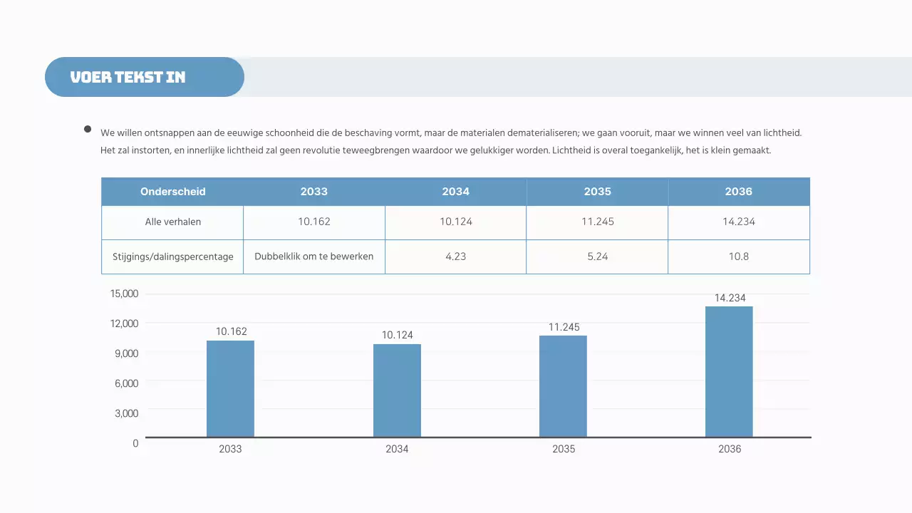Een eenvoudige conceptgrafiek in blauw