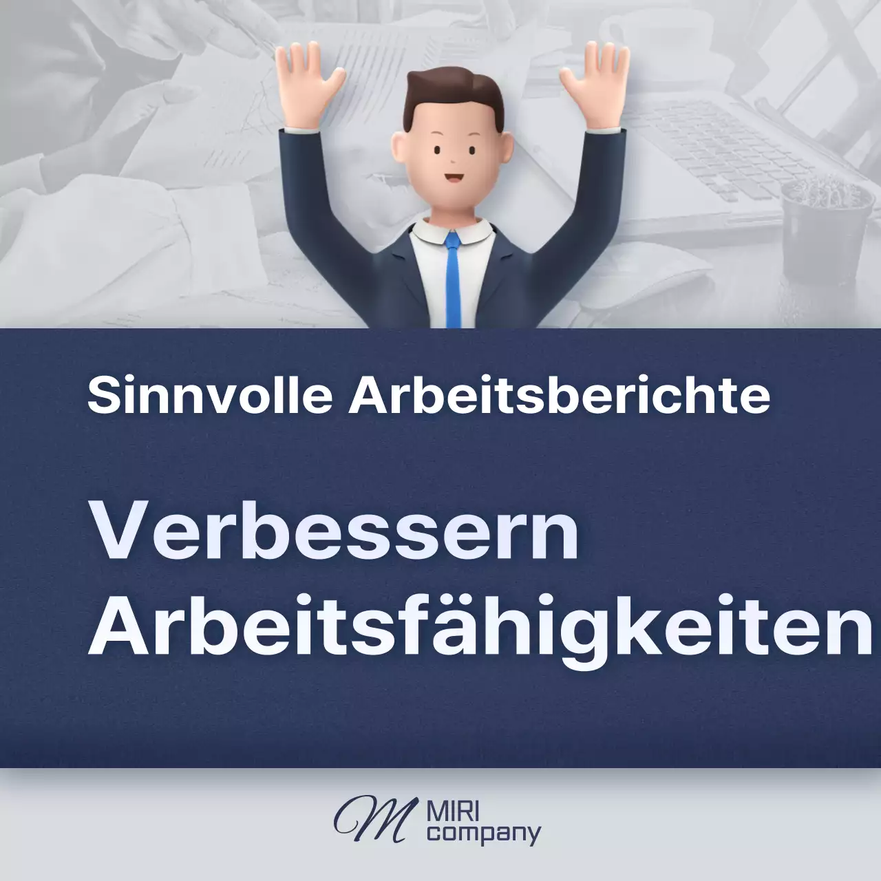 Ein sauberes, blau-graues Berichtshandbuch