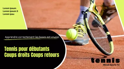 Le contraste entre le citron et le noir d'un coup droit et d'un revers de débutant au tennis