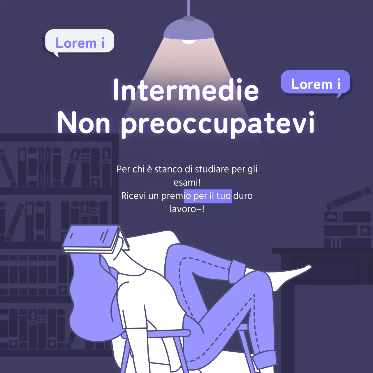 Evento di metà semestre della Biblioteca Dawn in viola e bianco