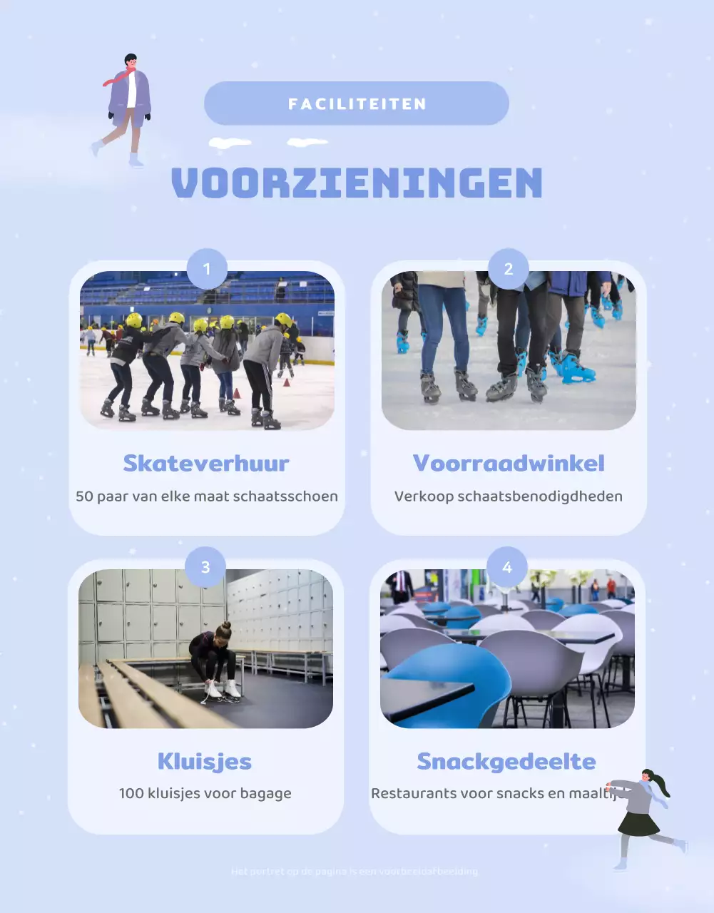 Gids voor winterse schaatslessen in paars en wit