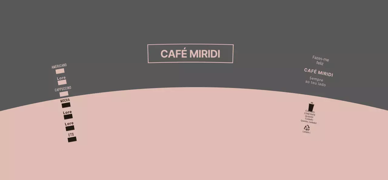 Logótipo de estilo limpo em rosa e cinzento escuro para um café