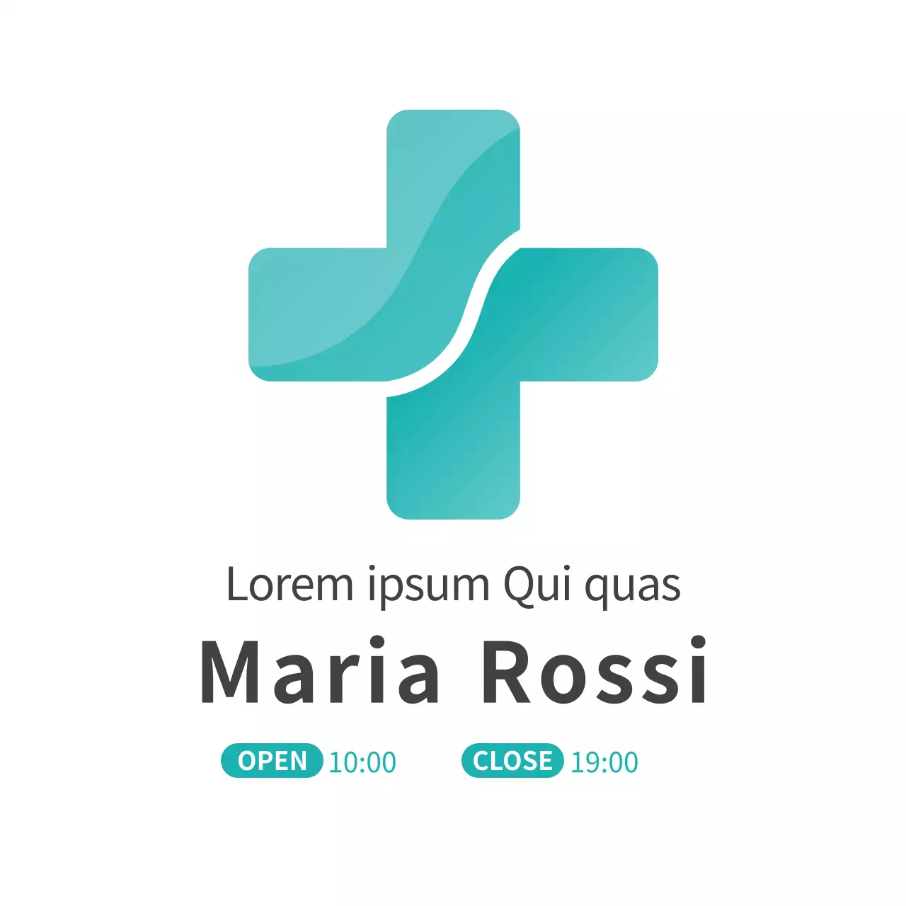 Insegna del logo della medicina di famiglia in stile semplice in menta e nero