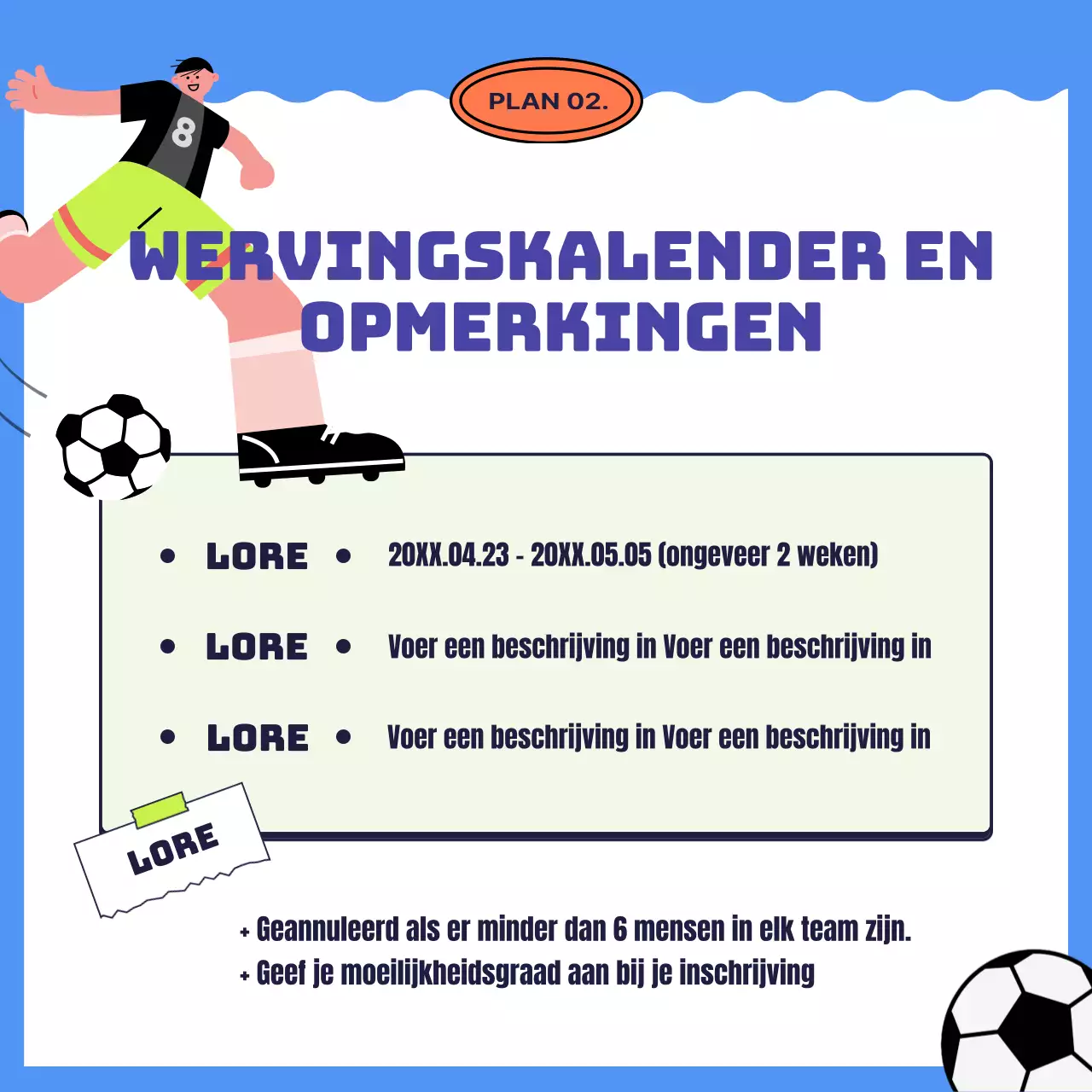 Het blauw met gele mollige sportcentrum is op zoek naar leden.